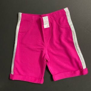 Girls Dark Pink Taped Bermuda Shorts